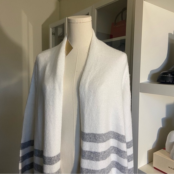 NWT Michael Kors Light Gray and White Cardigan Sweater